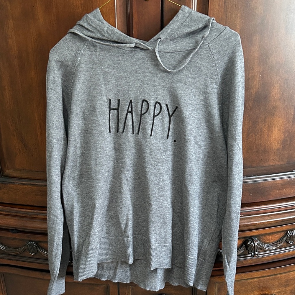 Rae Dunn Hoodie with 'HAPPY' Text